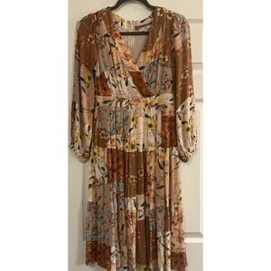 Fate Midi Dress Sz Small Patchwork Boho Peasant Western Romantic Feminine Flowy